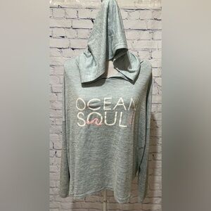 Ocean Soul Long Beach Island Pullover Long Sleeve Hoodie Shirt Size XL